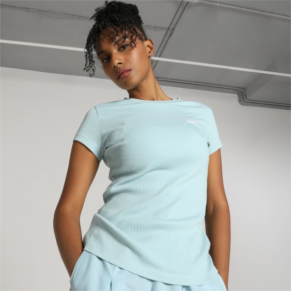 Camiseta Puma Classic Ribbed Slim Azul