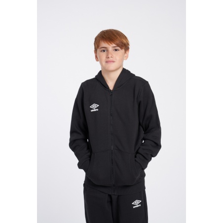 Chaqueta Umbro Fleece Zip Through Small Logo Hoodie Junior Black / White