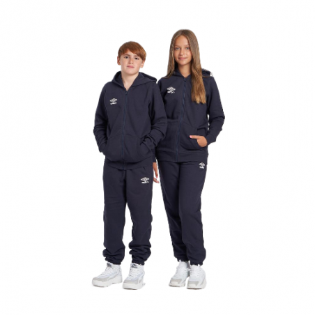 Chaqueta Umbro Fleece Zip Through Small Logo Hoodie Junior Dark Navy / White