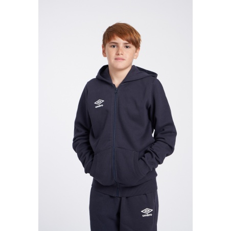 Chaqueta Umbro Fleece Zip Through Small Logo Hoodie Junior Dark Navy / White