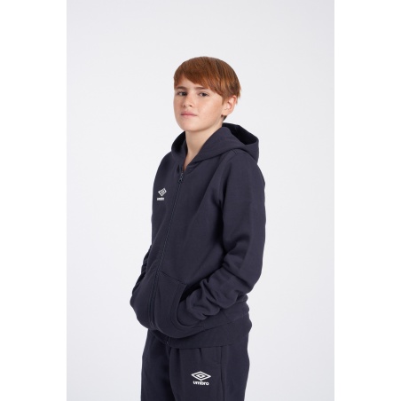 Chaqueta Umbro Fleece Zip Through Small Logo Hoodie Junior Dark Navy / White