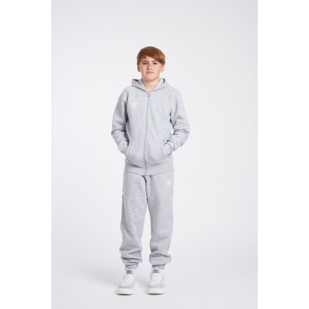 Chaqueta Umbro Fleece Zip Through Small Logo Hoodie Junior Grey Marl / White