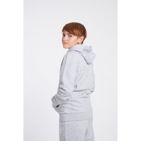 Chaqueta Umbro Fleece Zip Through Small Logo Hoodie Junior Grey Marl / White