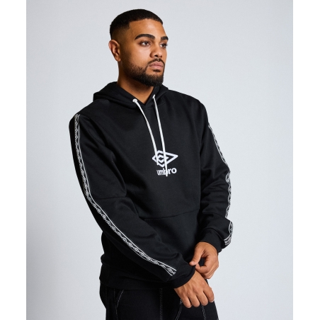 SUDADERA UMBRO TAPE HOODIE BLACK / WHITE