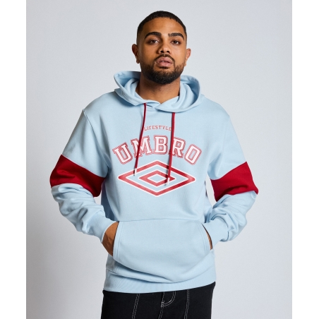 SUDADERA UMBRO TALA HOODIE SKY BLUE / WHITE / CHILLY PEPPER