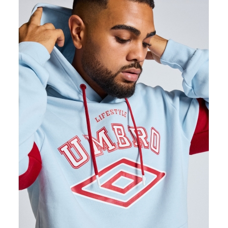 SUDADERA UMBRO TALA HOODIE SKY BLUE / WHITE / CHILLY PEPPER