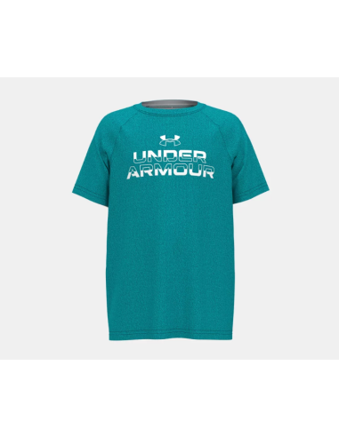 Camiseta Under Armour Tech Split Wordmark Verde