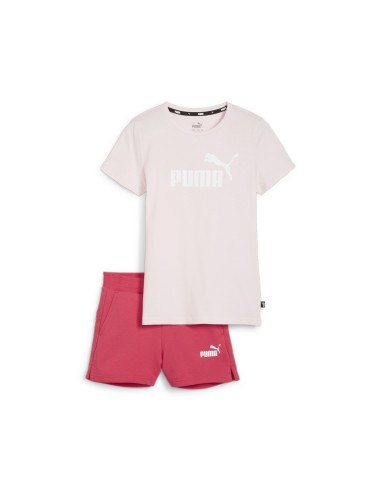 Conjunto Puma Logo Tee & Shorts Rosa