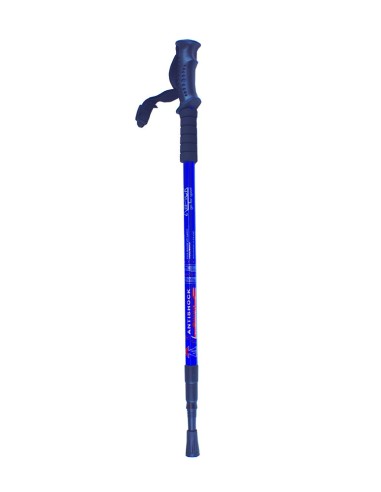Baston senderismo aluminio. 65-135 cm, Azul