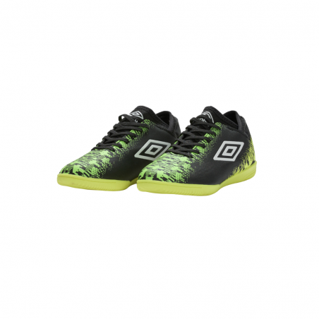 Zapatilla de Fútbol Sala Umbro Formation II IC - JUNIOR - Black / White / Green Gecko / Safety Yellow -